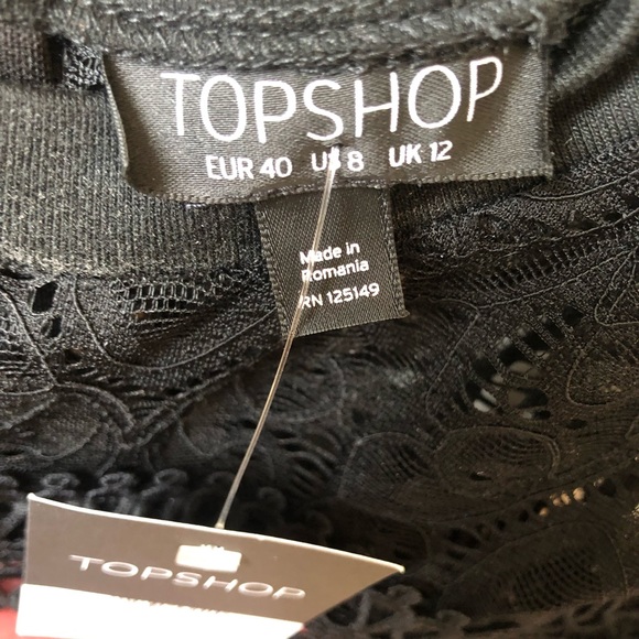 Topshop Lace and Velvet Cold Shoulder Top - Picture 7 of 7